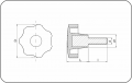 Звездообразна ръкохватка с винт (Код: CNF) - Изображение 2